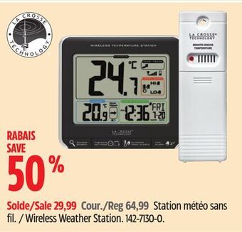 Canadian Tire La crosse wireless weather station offer