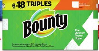 Canadian Tire Bounty paper towel 6=18 rolls offer