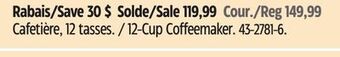 Canadian Tire Braun 12-cup coffeemaker offer