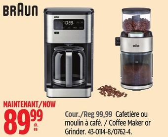 Canadian Tire Braun coffee maker or grinder offer