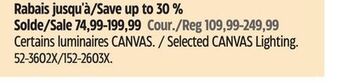 Canadian Tire Selected canvas lighting offer