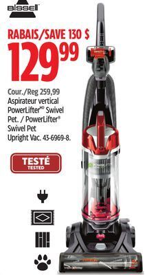 Canadian Tire Bissell powerlifter swivel pet upright vac offer