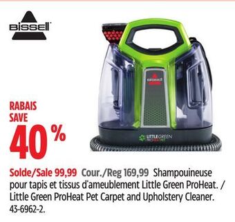 Canadian Tire Bissell little green proheat pet carpet and upholstery cleaner offer