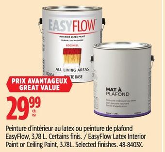 Canadian Tire Easyflow latex interior paint or ceiling paint, 3.78l offer