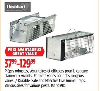 Canadian Tire Havahart durable, safe and effective live animal traps offer