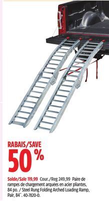 Canadian Tire Prime1 steel rung folding arched loading ramp, pair, 84˝ offer