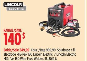 Canadian Tire Lincoln electric mig-pak 180 wire-feed welder offer