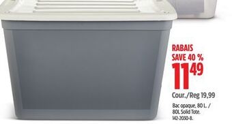 Canadian Tire Type a 80l solid tote offer