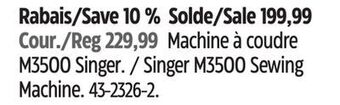 Canadian Tire Singer m3500 sewing machine offer