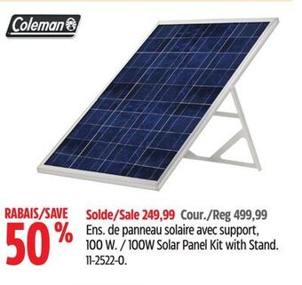 Canadian Tire Coleman 100w solar panel kit with stand offer