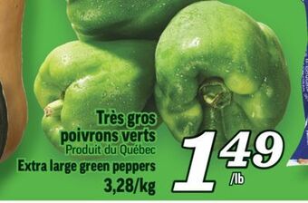 Marché Richelieu Très gros poivrons verts | extra large green peppers offer