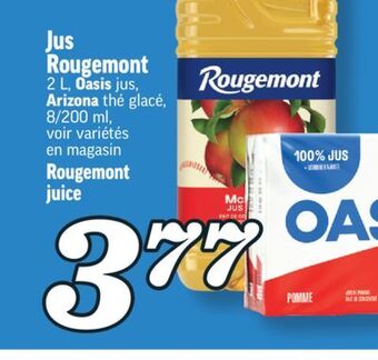 Marché Richelieu Jus rougemont 2 l, oasis jus, arizona thé glacé, 8/200 ml, voir variétés en magasin offer