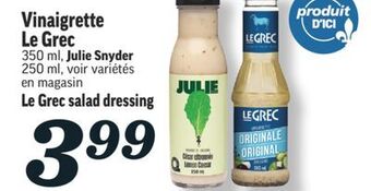 Marché Richelieu Le grec 350 ml, julie snyder 250 ml, voir variétés en magasin offer