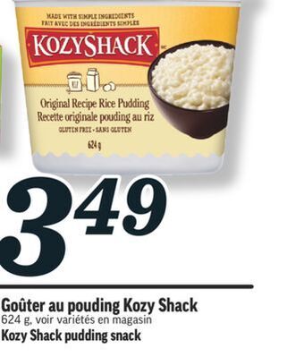 Marché Richelieu Goûter au pouding kozy shack | kozy shack pudding snack offer