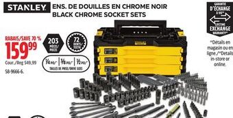 Canadian Tire Stanley professional grade black chrome socket set, 203-pc sae/metric offer