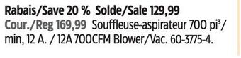 Canadian Tire Yardworks 12a 700cfm blower/vac offer
