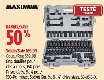 Canadian Tire Maximum 150-pc impact socket set offer