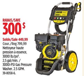 Canadian Tire Champion 3000-psi gas pressure washer offer