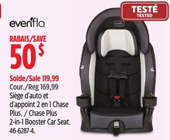 Canadian Tire Evenflo chase plus 2-in-1 booster car seat offer
