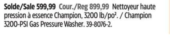Canadian Tire Champion 3200-psi gas pressure washer offer