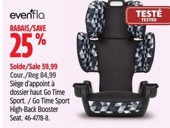 Canadian Tire Evenflo gotime sport high-back booster seat offer