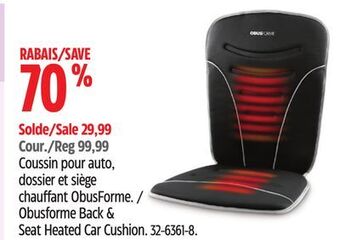 Canadian Tire Obusforme back & seat heated car cushion offer