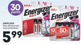 Brunet Energizer piles sélectionnées offer