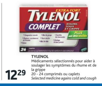 Brunet Tylenol médicaments sélectionnés pour aider à soulager les symptômes du rhume et de la grippe offer