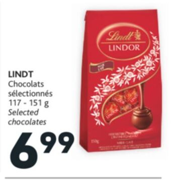 Brunet Lindt chocolats sélectionnés offer