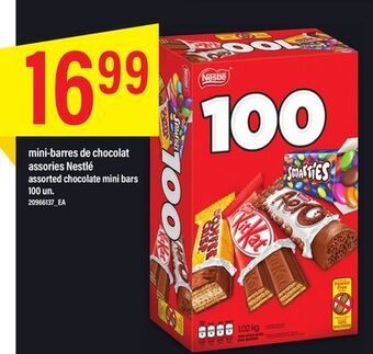 Maxi Mini-barres de chocolat assories nestlé 100 un offer