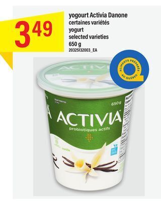 Maxi Yogourt activia danone, 650 g offer