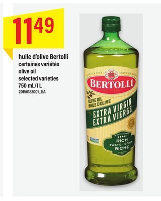 Maxi Huile d'olive bertolli,750 ml/1 l offer