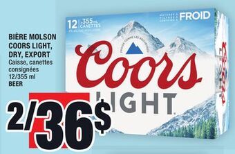 Super C Bière molson coors light, dry, export | beer offer