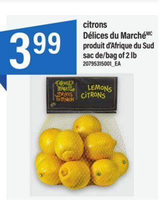 Maxi Citrons délices du marché offer