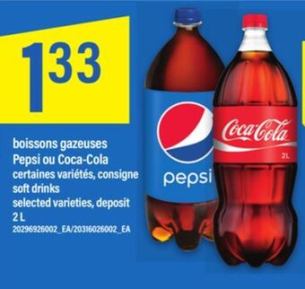 Maxi Boissons gazeuses pepsi ou coca-cola, 2 l offer