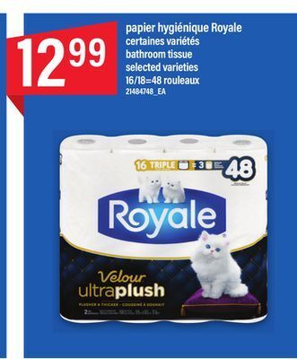 Maxi Papier hygiénique royale, 16/18=48 rouleaux offer