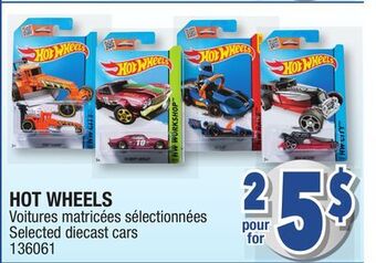 Jean Coutu Hot wheels selected diecast cars offer