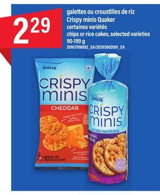 Maxi Galettes ou croustilles de riz crispy minis quaker, 90-199 g offer