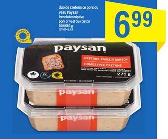 Maxi Duo de cretons de porc ou veau paysan, 300/550 g offer