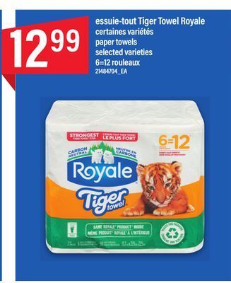 Maxi Essuie-tout tiger towel royale, 6=12 rouleaux offer