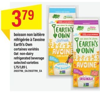 Maxi Boisson non laitière réfrigérée à l'avoine earth's own, 1,75/1,89 l offer