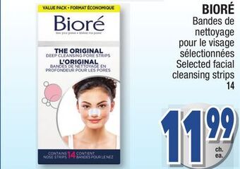 Jean Coutu Bioré selected facial cleansing strips offer