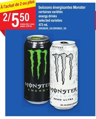 Maxi Boissons énergisantes monster offer