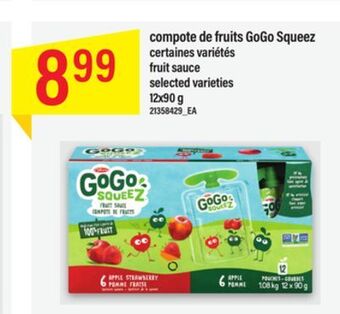 Maxi Compote de fruits gogo squeez, 12x90 g offer