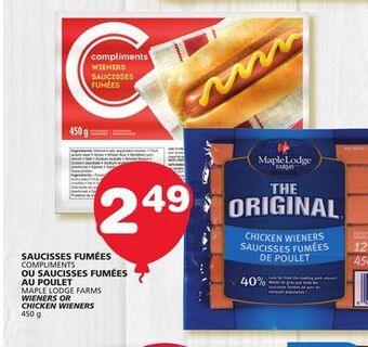 Marches Tradition Compliments maple lodge farms wieners or chicken wieners offer