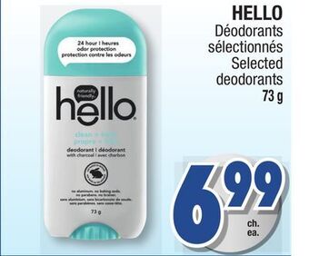 Jean Coutu Hello selected deodorants offer
