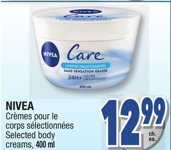 Jean Coutu Nivea selected body creams offer