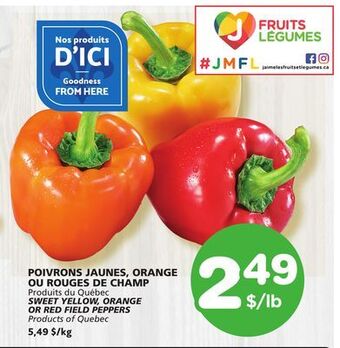 Marches Tradition Sweet yellow, orange or red field peppers offer