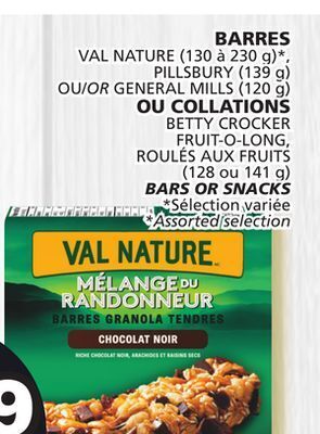 Marches Tradition Barres (130 to 230 g)*, pillsbury (139 g) or general mills (120 g) betty crocker fruit-o-long, (128 or 141 g) bars or snacks offer
