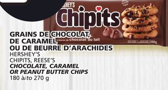 Marches Tradition Hershey's chipits, reese's chocolate, caramel or peanut butter chips offer